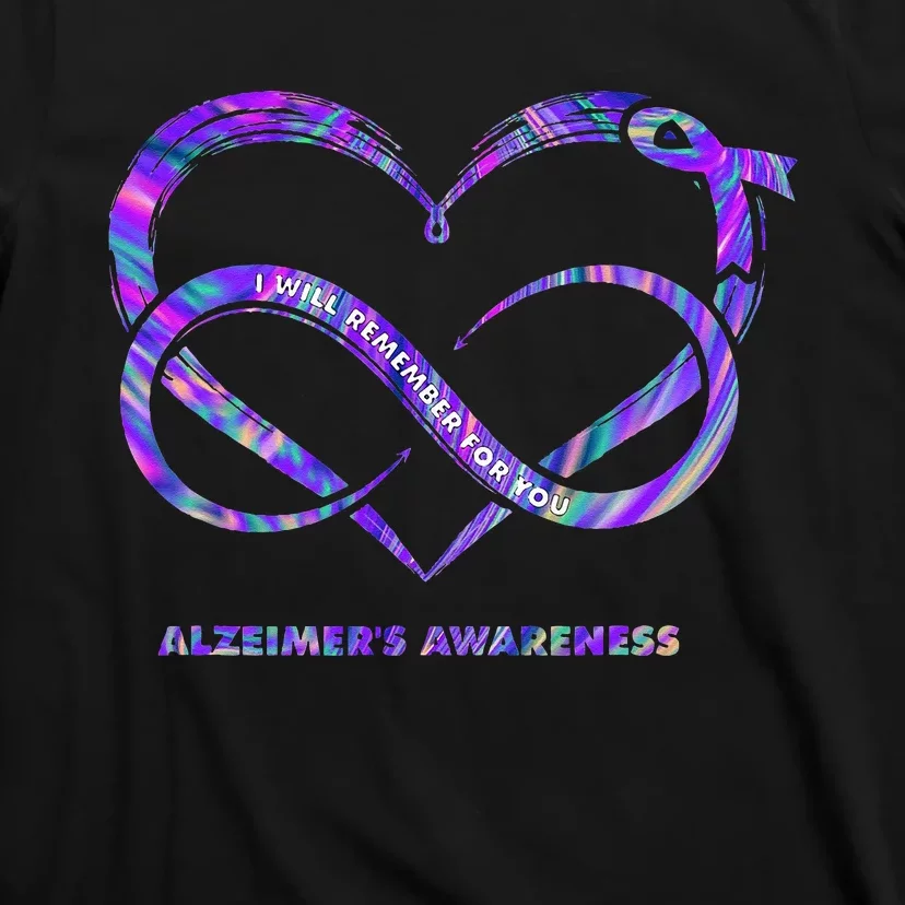 Tie Dye Heart Ill Remeber For You Alzheimers Awareness T-Shirt