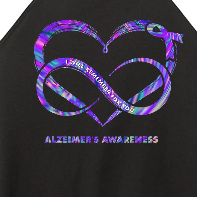 Tie Dye Heart Ill Remeber For You Alzheimers Awareness Women’s Perfect Tri Rocker Tank