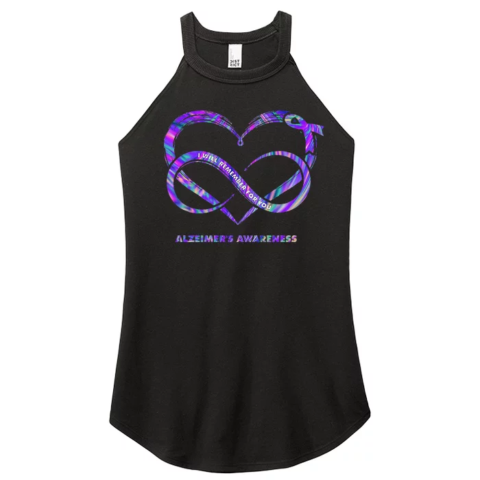 Tie Dye Heart Ill Remeber For You Alzheimers Awareness Women’s Perfect Tri Rocker Tank