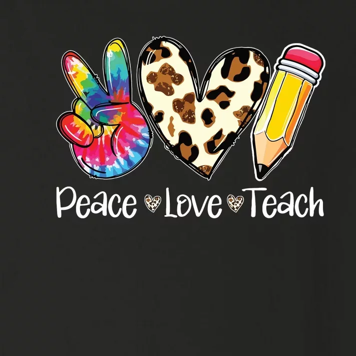 Tie Dye Hippie Peace Love Teach Teacher Appreciation Toddler Long Sleeve Shirt