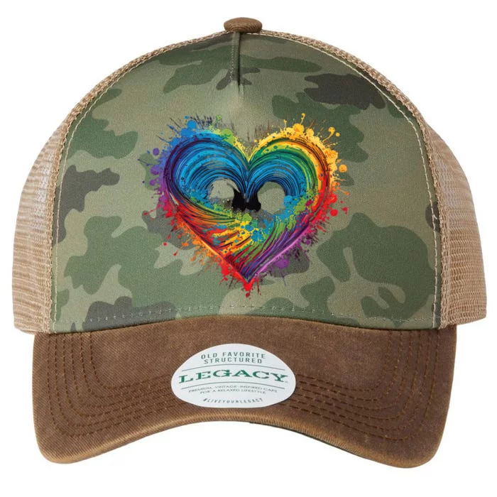 Tie Dye Heart Valentines Day Graphic Legacy Tie Dye Trucker Hat