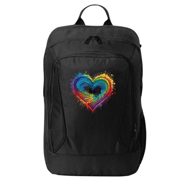 Tie Dye Heart Valentines Day Graphic City Backpack