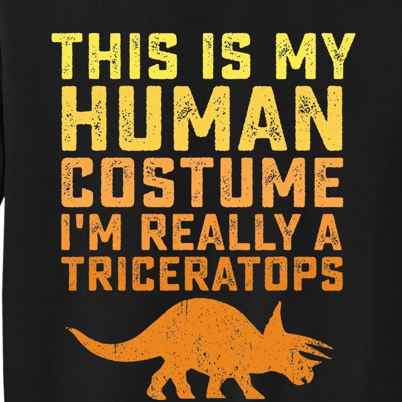 Triceratops Dinosaur Halloween Costume Gift Idea Tall Sweatshirt