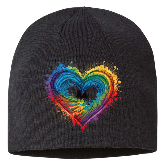 Tie Dye Heart Valentines Day Graphic 8 1/2in Sustainable Knit Beanie