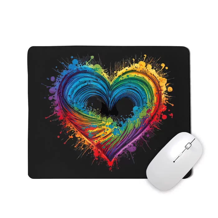 Tie Dye Heart Valentines Day Graphic Mousepad