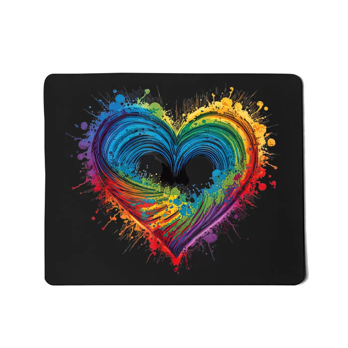 Tie Dye Heart Valentines Day Graphic Mousepad