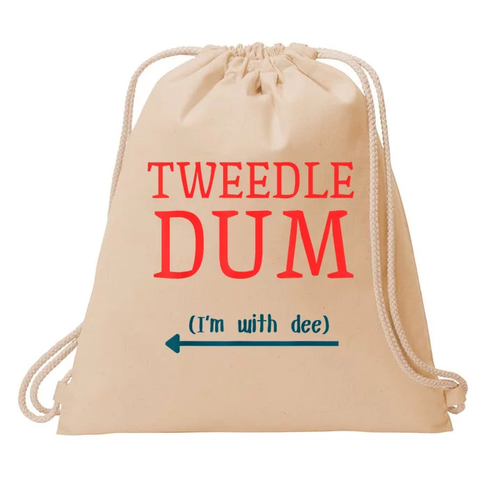 Tweedle Dum IM With Dee Couple & Friends Funny Lazy Costume Drawstring Bag