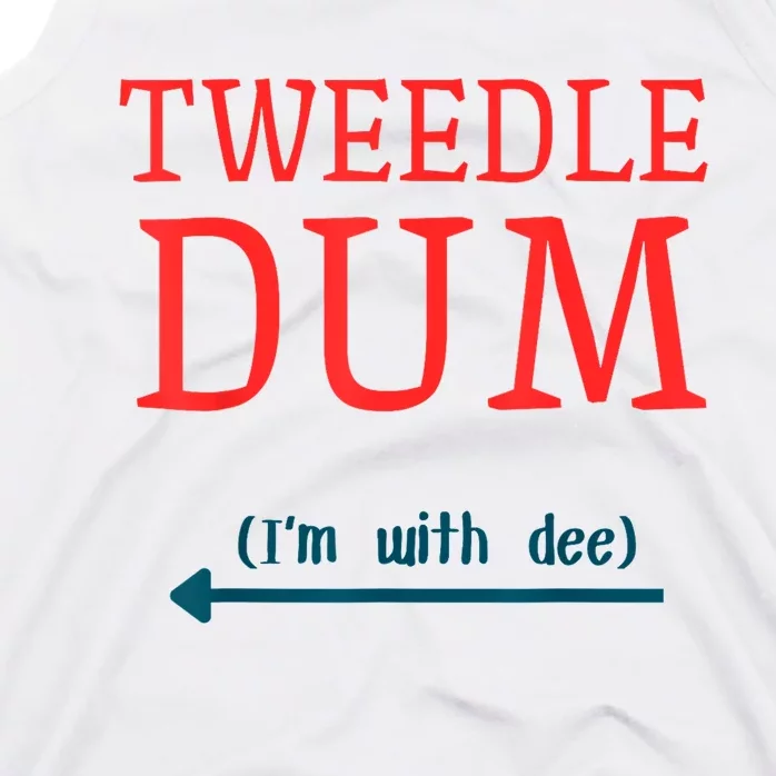 Tweedle Dum IM With Dee Couple & Friends Funny Lazy Costume Tank Top