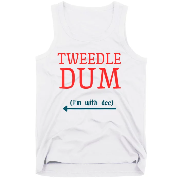 Tweedle Dum IM With Dee Couple & Friends Funny Lazy Costume Tank Top