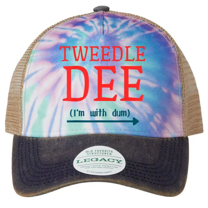 Tweedle Dee IM With Dum Couple & Friends Funny Lazy Costume Legacy Tie Dye Trucker Hat