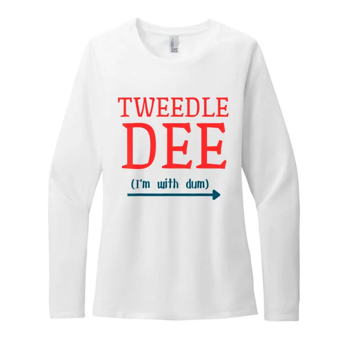 Tweedle Dee IM With Dum Couple & Friends Funny Lazy Costume Womens CVC Long Sleeve Shirt