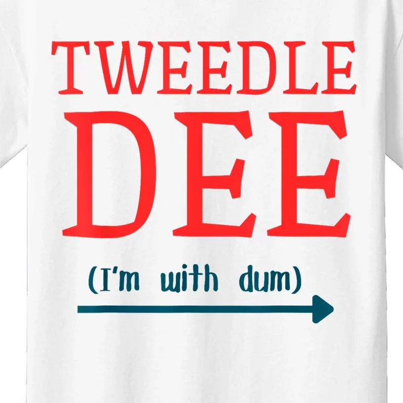 Tweedle Dee IM With Dum Couple & Friends Funny Lazy Costume Kids T-Shirt