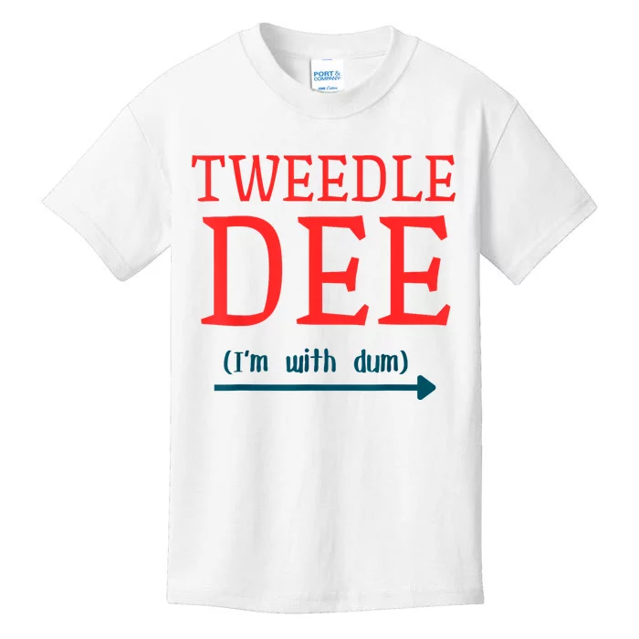 Tweedle Dee IM With Dum Couple & Friends Funny Lazy Costume Kids T-Shirt