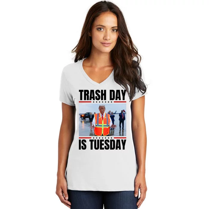 Trash Day Is Tuesday Women's V-Neck T-Shirt