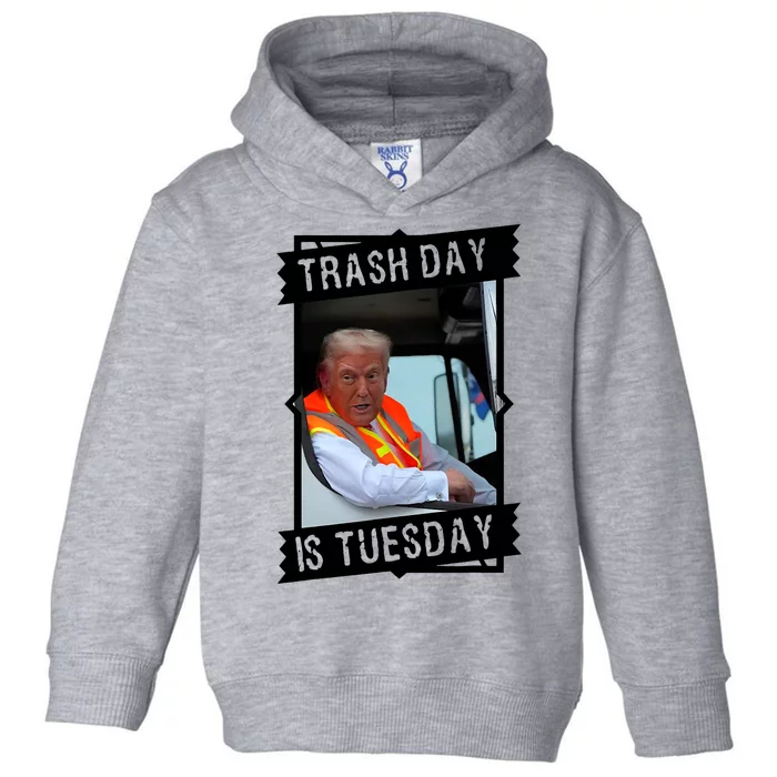 Trash Day Is Tuesday Trump Garbage Truck Love America Toddler Hoodie