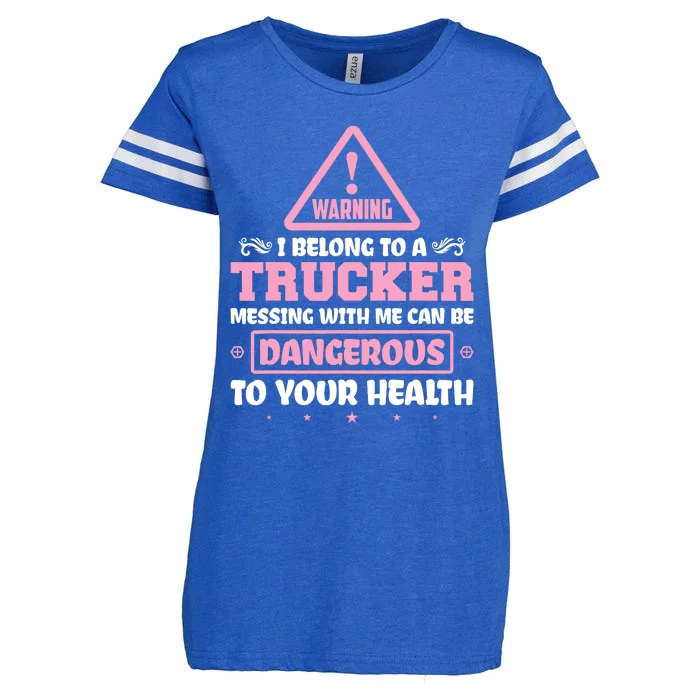 Truck Driver I Love My Trucker Wife Girlfriend Girl Enza Ladies Jersey Football T-Shirt