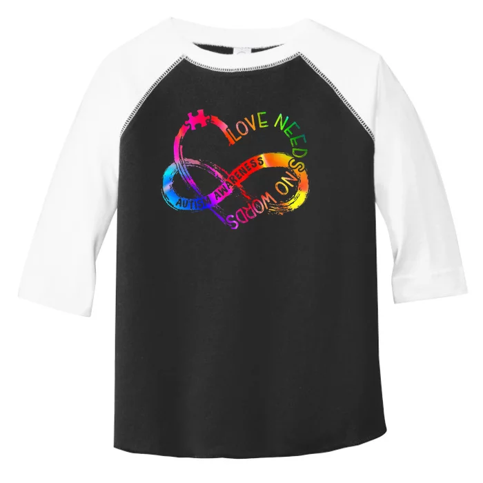 Tie Dye Infinity Heart Love Autism Awareness Needs No Words Toddler Fine Jersey T-Shirt