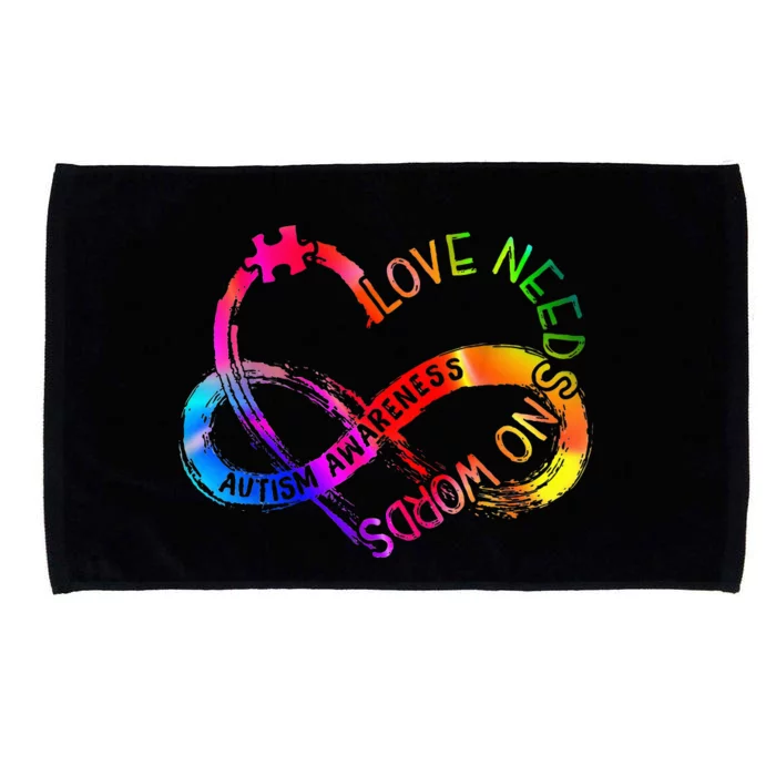 Tie Dye Infinity Heart Love Autism Awareness Needs No Words Microfiber Hand Towel