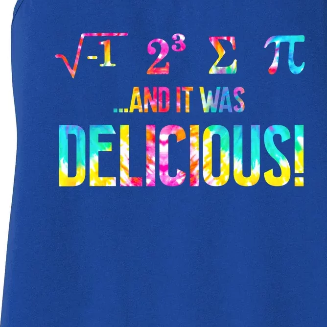 Tie Dye I Ate Some Pie And It Was Delicious Pi Day Math Love Great Gift Women's Racerback Tank