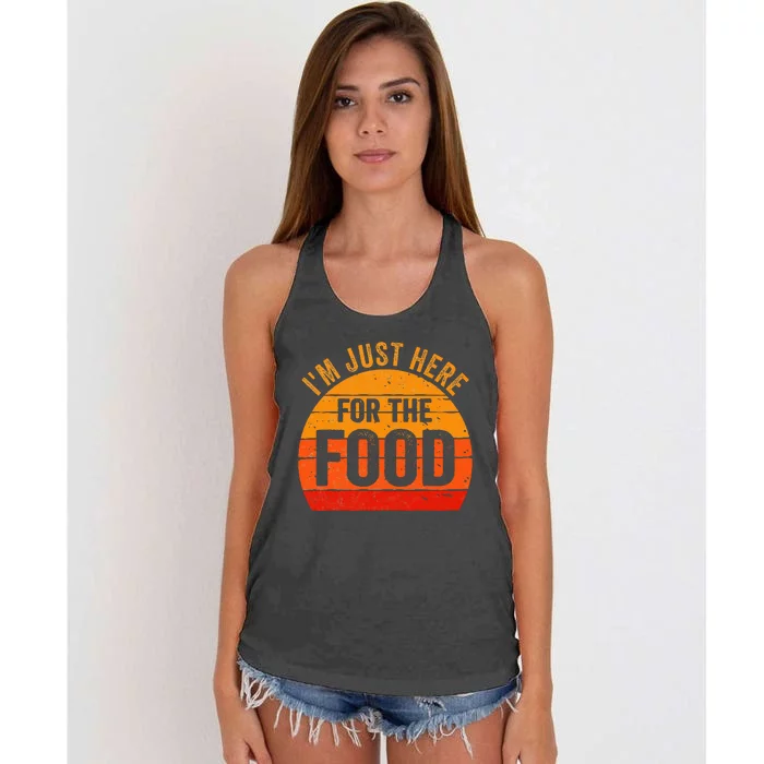 Turkey Day  I'm Just Here For The Food Thanksgiving Day Women's Knotted Racerback Tank