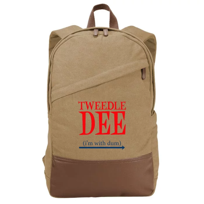 Tweedle Dee IM With Dum Lazy Couple Halloween Cotton Canvas Backpack