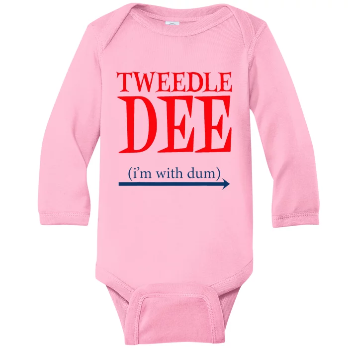 Tweedle Dee IM With Dum Lazy Couple Halloween Baby Long Sleeve Bodysuit