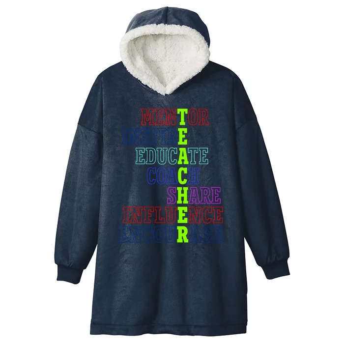 Teacher Definition Inspirational Hooded Wearable Blanket