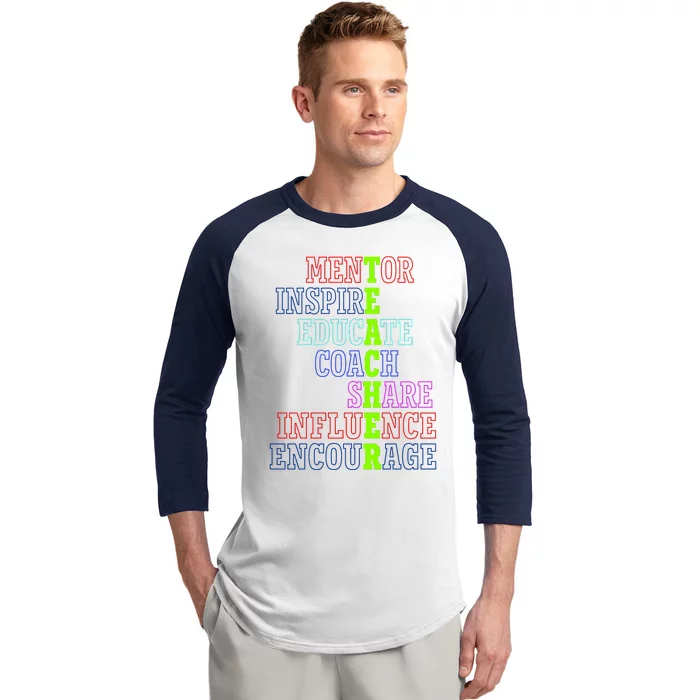 Teacher Definition Inspirational Baseball Sleeve Shirt