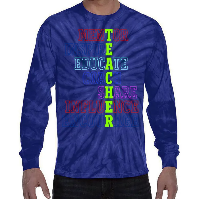 Teacher Definition Inspirational Tie-Dye Long Sleeve Shirt