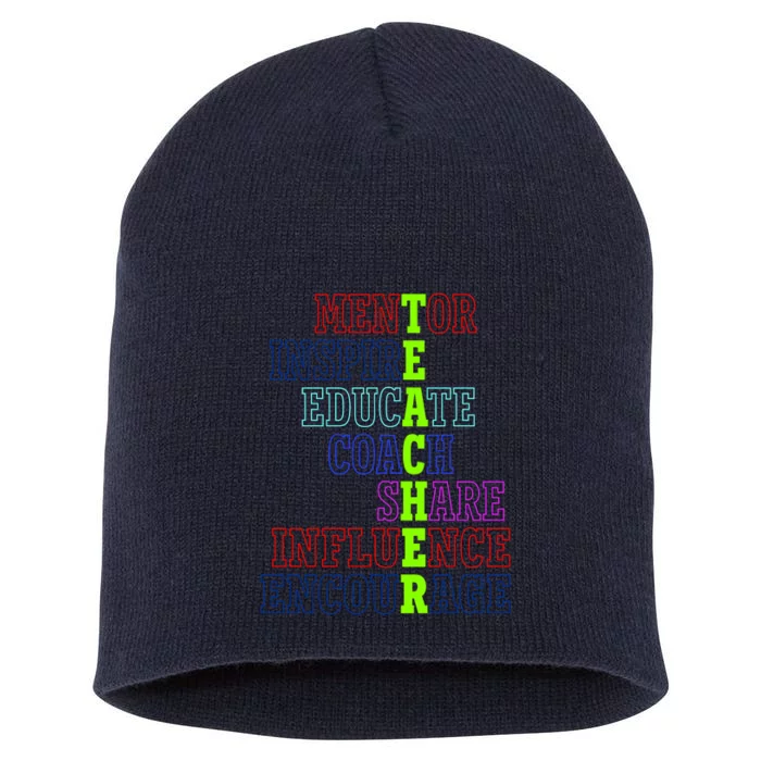 Teacher Definition Inspirational Short Acrylic Beanie