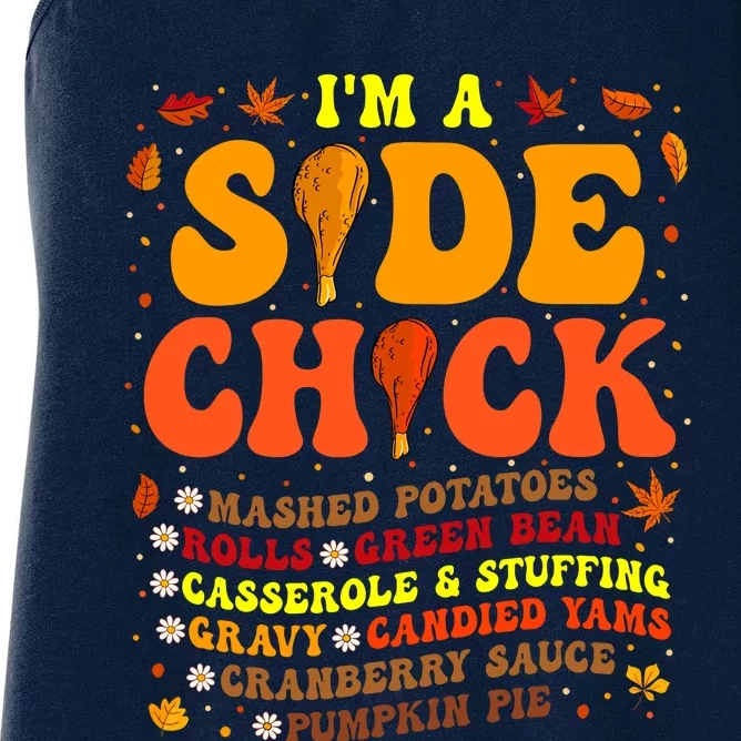 Thanksgiving Day IM A Side Chick Funny Turkey Leg Autumn Women's Racerback Tank