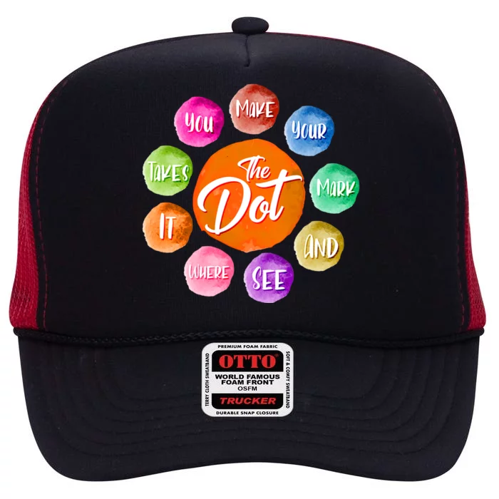 The DOT International Dot Day High Crown Mesh Trucker Hat