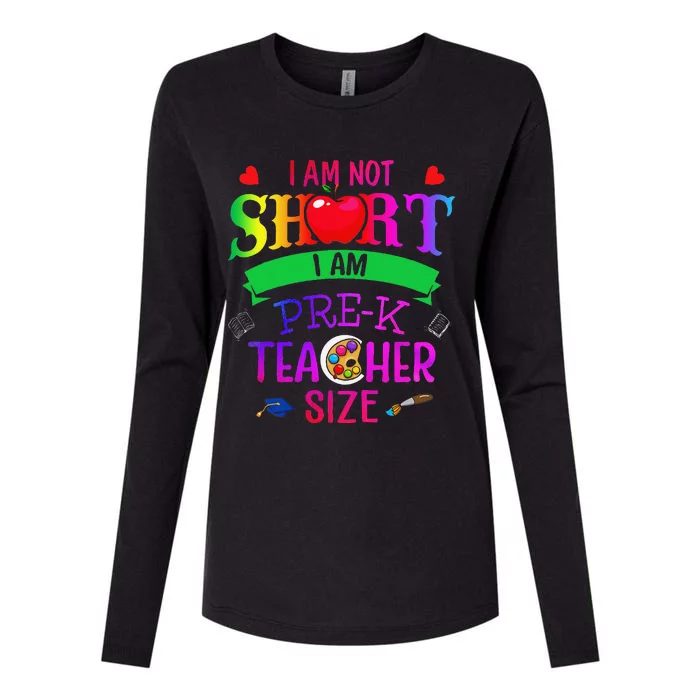 Teacher Day IM Not Short IM Prek Teacher Size Womens Cotton Relaxed Long Sleeve T-Shirt