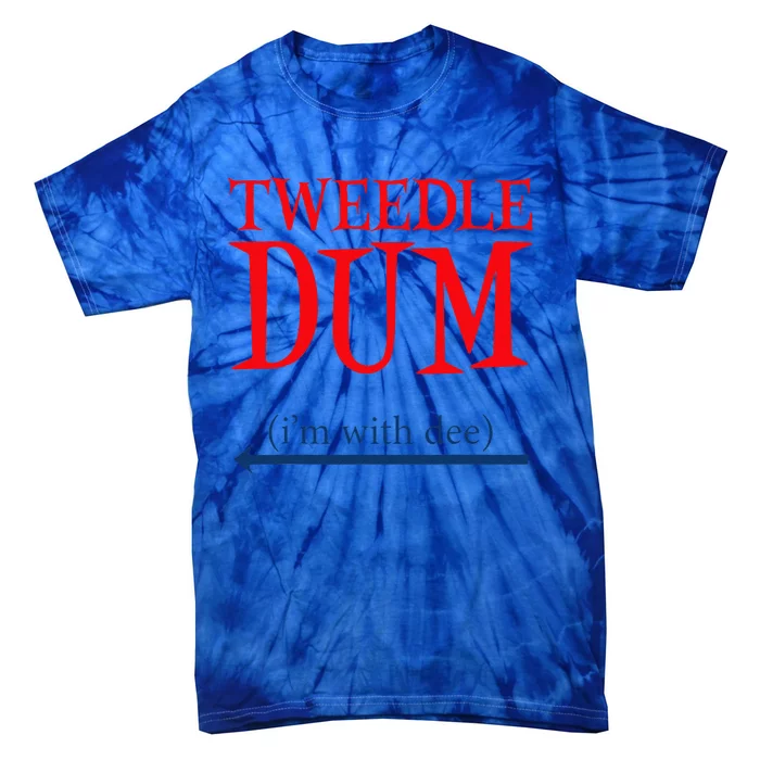 Tweedle Dum IM With Dee Lazy Couple Halloween Costumes Tie-Dye T-Shirt