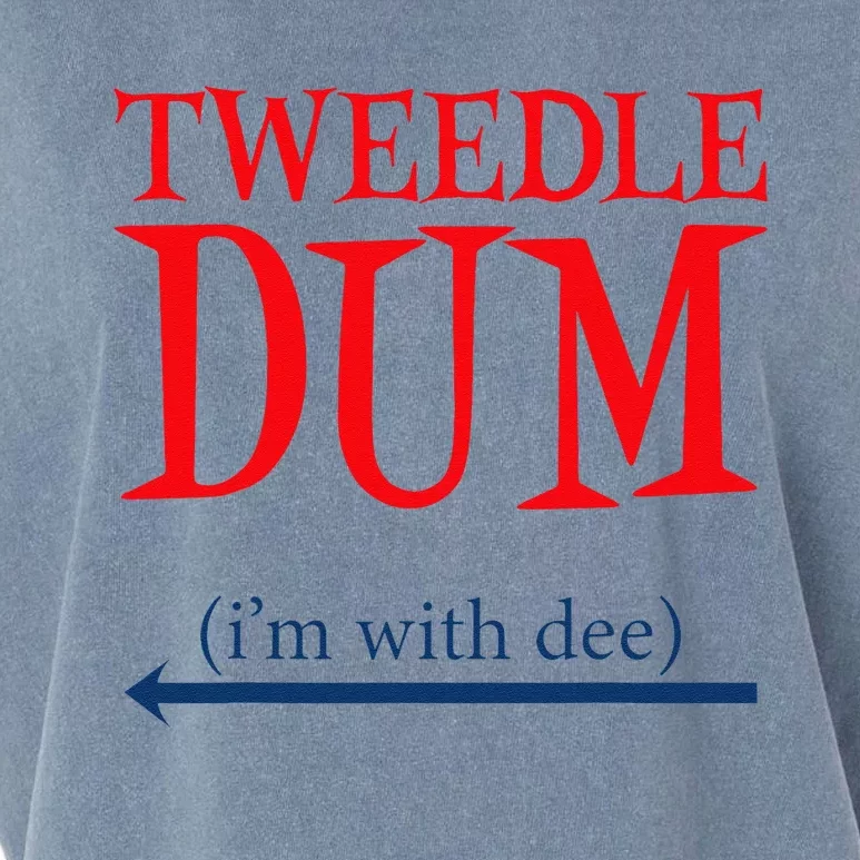 Tweedle Dum IM With Dee Lazy Couple Halloween Costumes Garment-Dyed Women's Muscle Tee