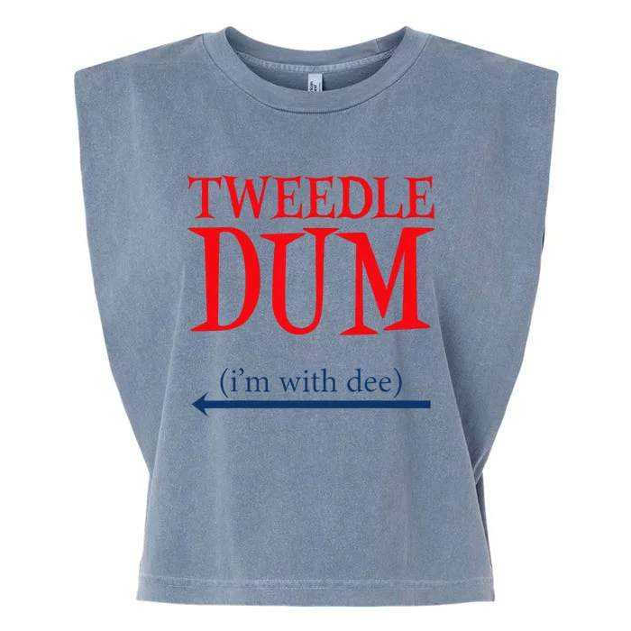 Tweedle Dum IM With Dee Lazy Couple Halloween Costumes Garment-Dyed Women's Muscle Tee