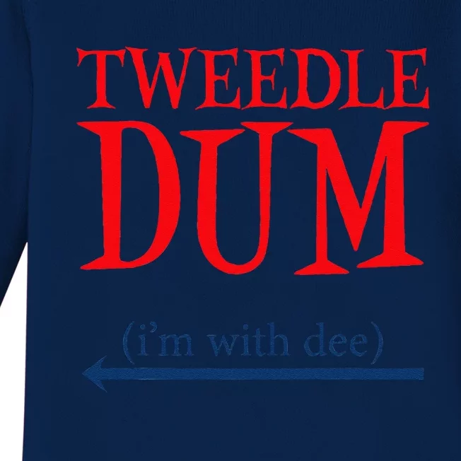 Tweedle Dum IM With Dee Lazy Couple Halloween Costumes Baby Long Sleeve Bodysuit