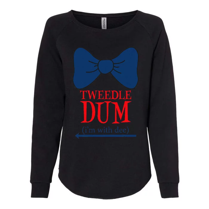 Tweedle Dum IM With Dee Lazy Couple Halloween Costumes Womens California Wash Sweatshirt