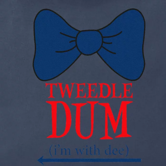 Tweedle Dum IM With Dee Lazy Couple Halloween Costumes Zip Tote Bag