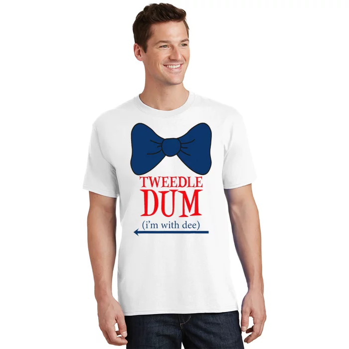 Tweedle Dum IM With Dee Lazy Couple Halloween Costumes T-Shirt