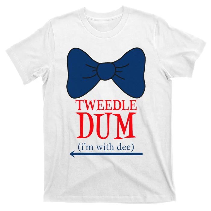 Tweedle Dum IM With Dee Lazy Couple Halloween Costumes T-Shirt