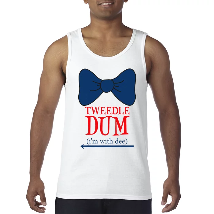 Tweedle Dum IM With Dee Lazy Couple Halloween Costumes Tank Top