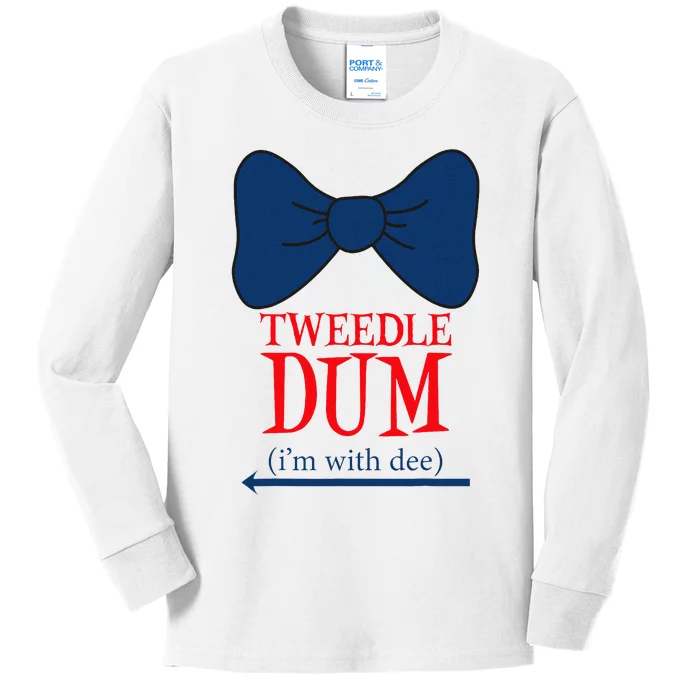 Tweedle Dum IM With Dee Lazy Couple Halloween Costumes Kids Long Sleeve Shirt