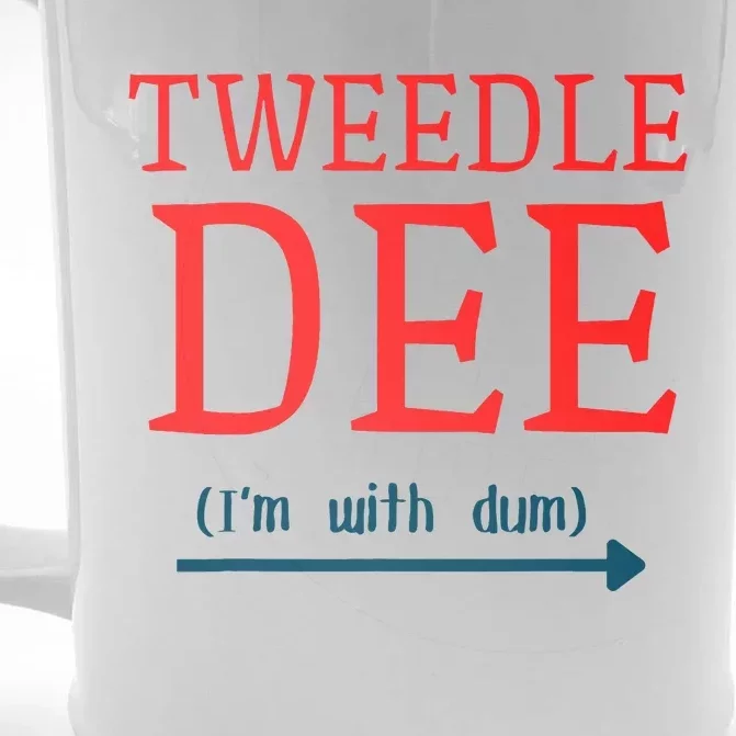 Tweedle Dee IM With Dum Couple & Friends Funny Lazy Costume Front & Back Beer Stein