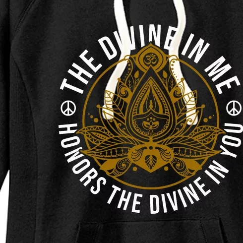 The Divine In Me Positive Message Spiritual Yoga Meditation Women's Fleece Hoodie