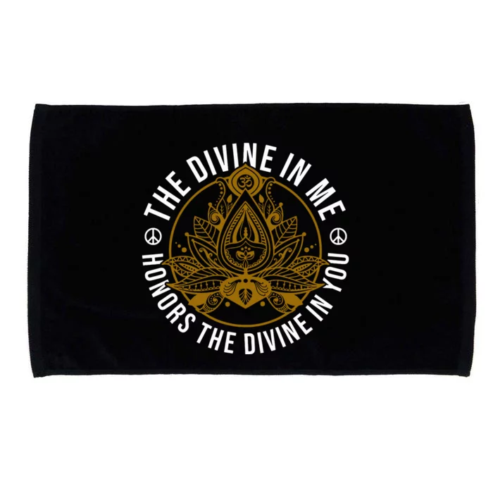 The Divine In Me Positive Message Spiritual Yoga Meditation Microfiber Hand Towel