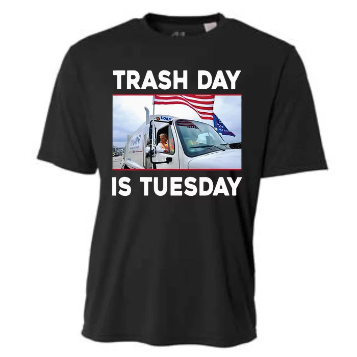 Trash Day Is Tuesday Trump Garbage Truck Love America Cooling Performance Crew T-Shirt