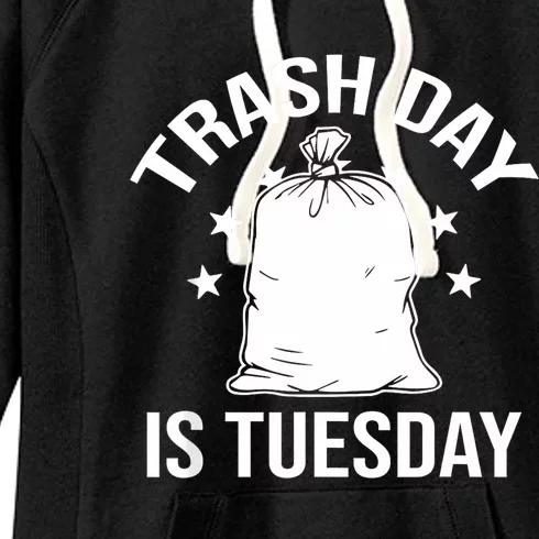 Trash Day Is Tuesday Trump Garbage Trump Retro Trash Truck Women's Fleece Hoodie