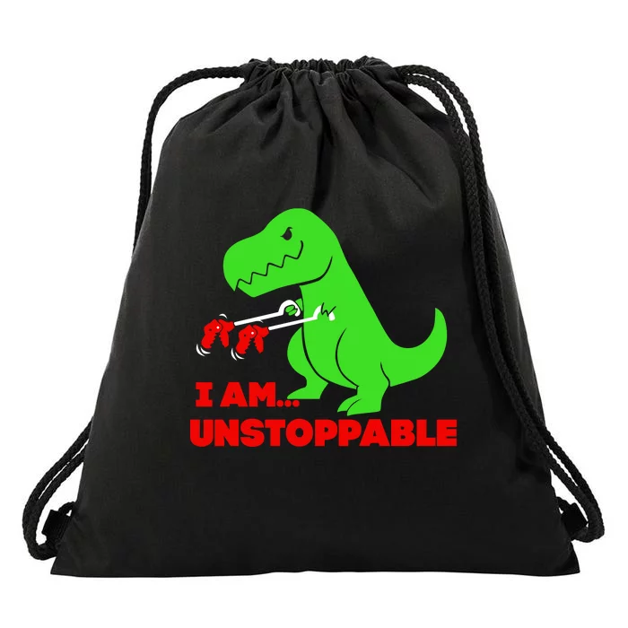 Trex Dinosaur I Am Unstoppable Gifts Xmas Drawstring Bag