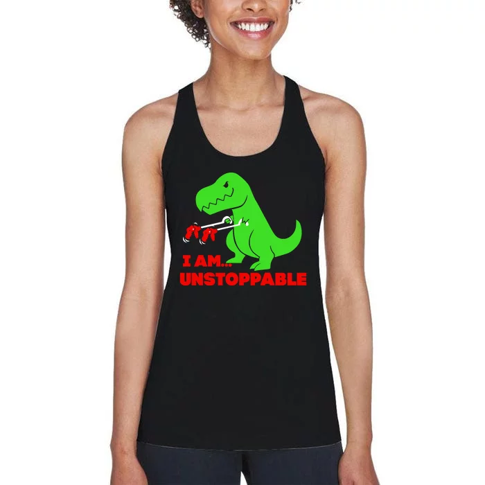 Trex Dinosaur I Am Unstoppable Gifts Xmas Women's Racerback Tank